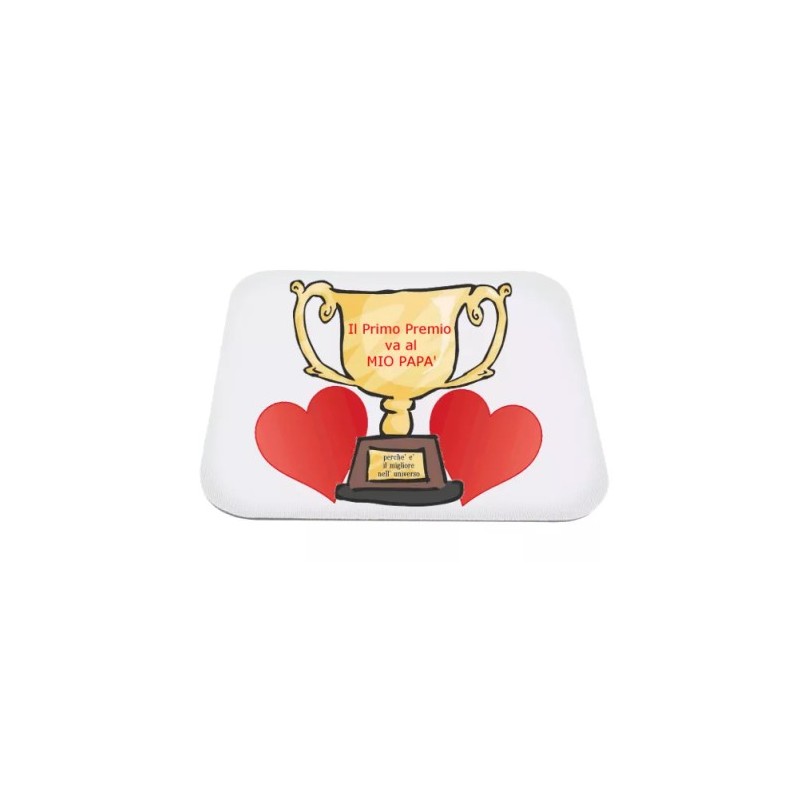 mouse pad tappetino per pc scritta IL PREMIO PAPA' festa auguri compleanno