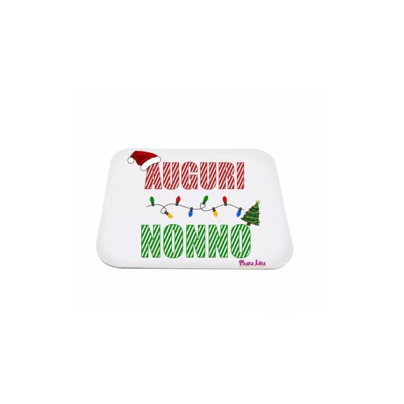 mouse pad tappetino rettangolare pc scritta auguri nonno natale idea regalo