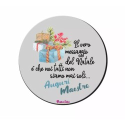 mouse pad tappetino rotondo pc scritta auguri maestro idea regalo scuola