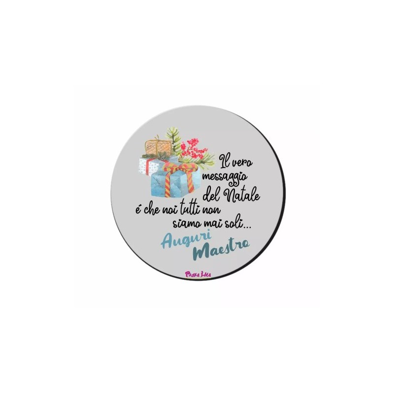 mouse pad tappetino rotondo pc scritta auguri maestro idea regalo scuola