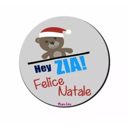 mouse pad tappetino rotondo pc scritta hey zia felice natale idea regalo