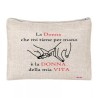 pochette bustina porta oggetti la donna che mi tiene per mano regalo festa donna