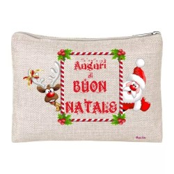pochette donna porta oggetti scritta auguri di buon natale idea regalo