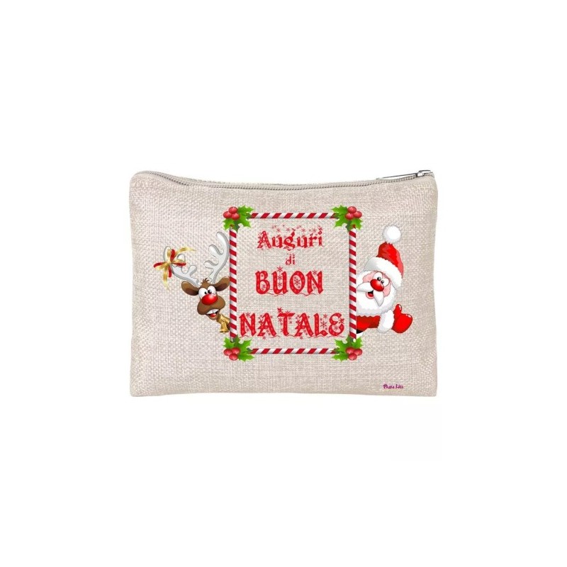 pochette donna porta oggetti scritta auguri di buon natale idea regalo