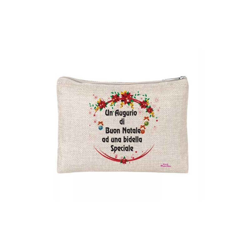 pochette donna porta oggetti scritta buon natale bidella idea regalo scuola