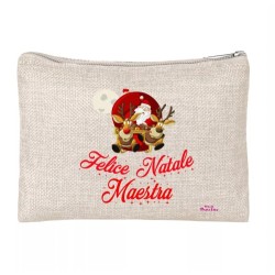 pochette donna porta oggetti scritta buon natale maestra idea regalo scuola