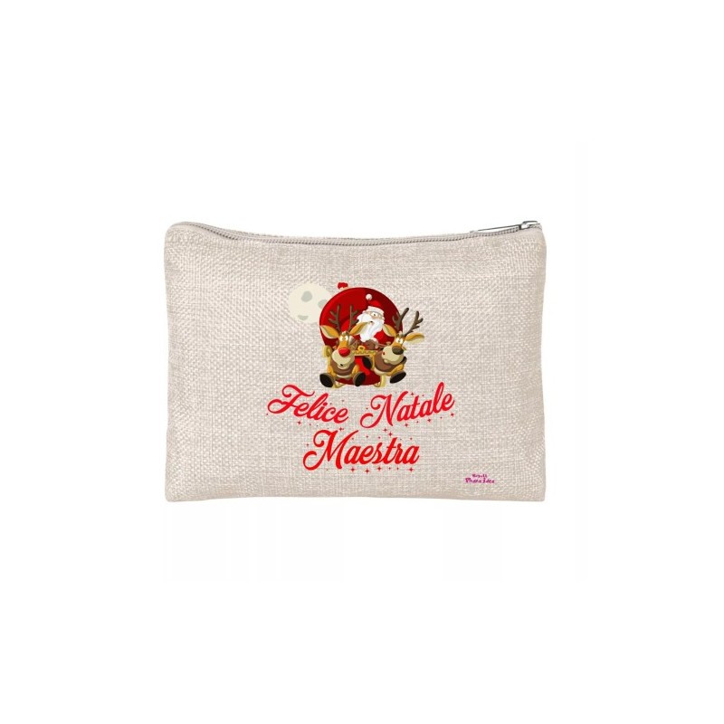 pochette donna porta oggetti scritta buon natale maestra idea regalo scuola