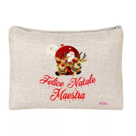 pochette donna porta oggetti scritta buon natale maestra idea regalo scuola