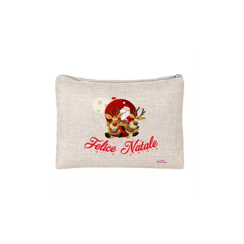 pochette donna porta oggetti scritta felice natale idea regalo simpatica natale