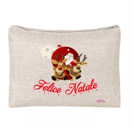 pochette donna porta oggetti scritta felice natale idea regalo simpatica natale