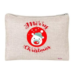pochette donna porta oggetti scritta merry christmas idea regalo buon natale