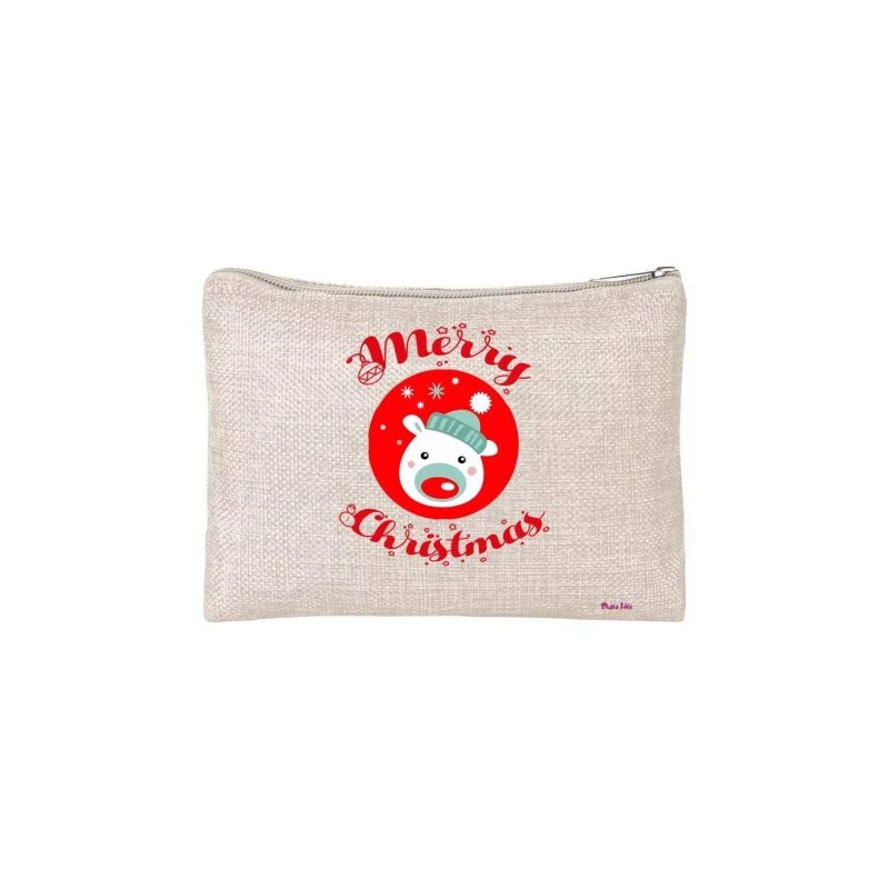 pochette donna porta oggetti scritta merry christmas idea regalo buon natale