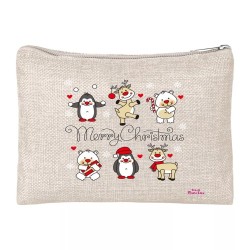 pochette donna porta oggetti scritta merry christmas idea regalo natale