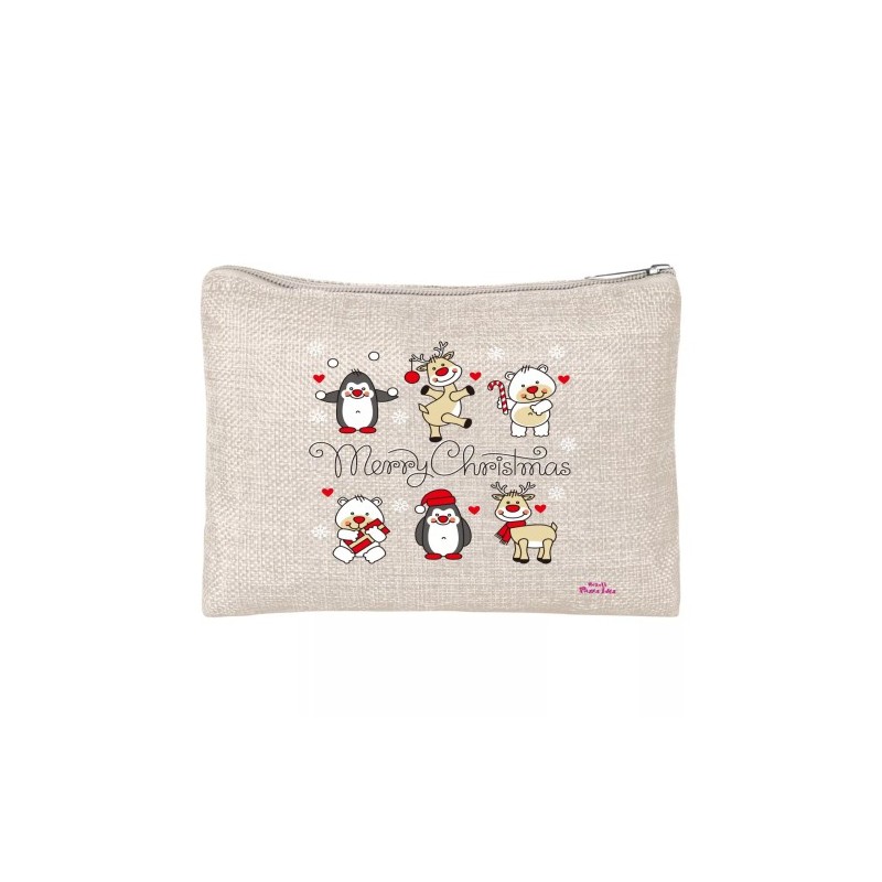 pochette donna porta oggetti scritta merry christmas idea regalo natale