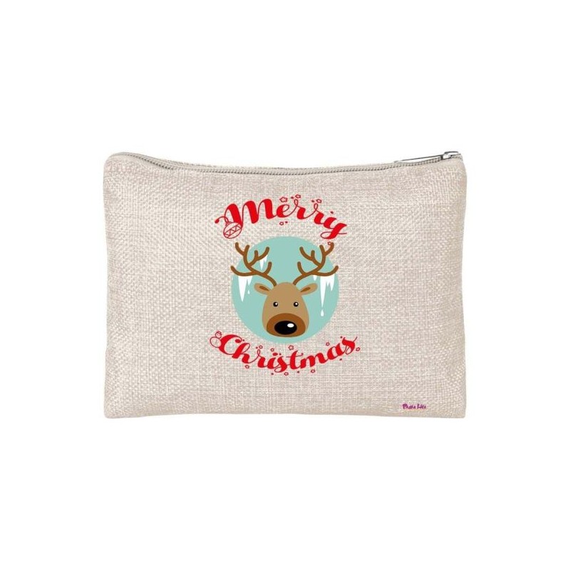 pochette donna porta oggetti scritta merry christmas renna regalo buon natale