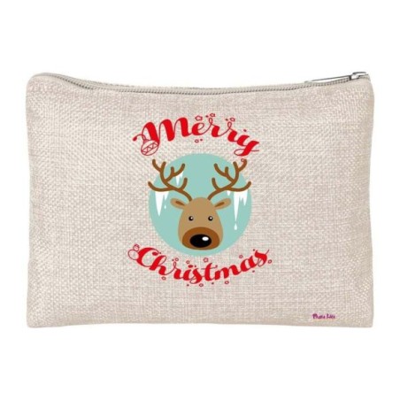 pochette donna porta oggetti scritta merry christmas renna regalo buon natale