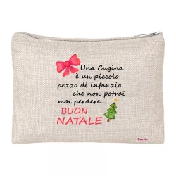 pochette donna porta oggetti scritta una cugina pezzo infanzia buon natale