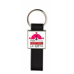 portachiave pelle metallo scritta fate l'amore non fate la dieta san valentino