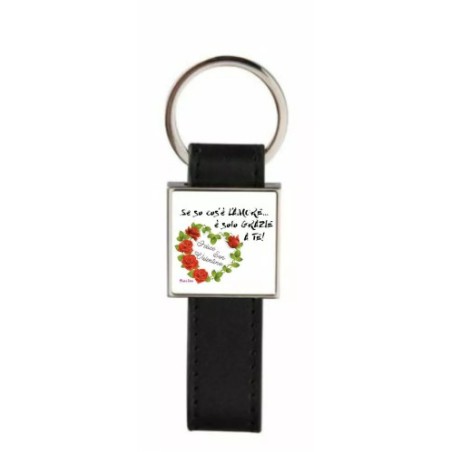 portachiave pelle metallo scritta se so cos'e l'amore san valentino regalo