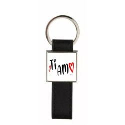 portachiave pelle metallo scritta ti amo san valentino regalo amore