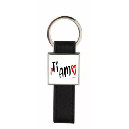 portachiave pelle metallo scritta ti amo san valentino regalo amore