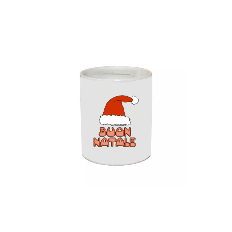 salvadanaio 8 x 10 ceramica scritta buon natale regalo uomo donna