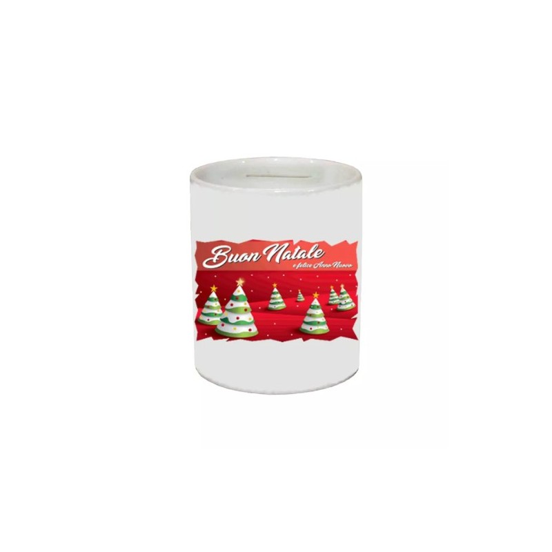 salvadanaio 8 x 10 cm ceramica scritta buon natale regalo uomo donna