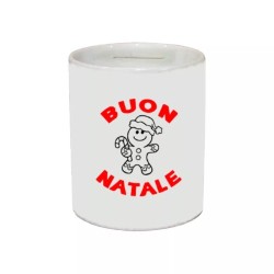 salvadanaio 8 x 10 cm ceramica scritta buon natale regalo uomo donna