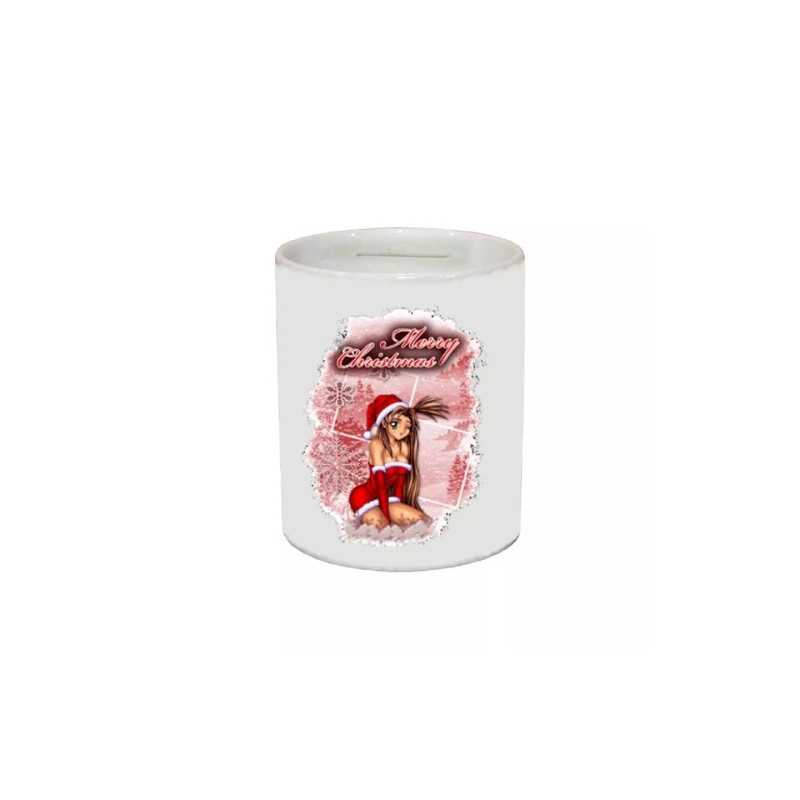 salvadanaio 8 x 10 cm ceramica scritta merry christmas regalo uomo donna