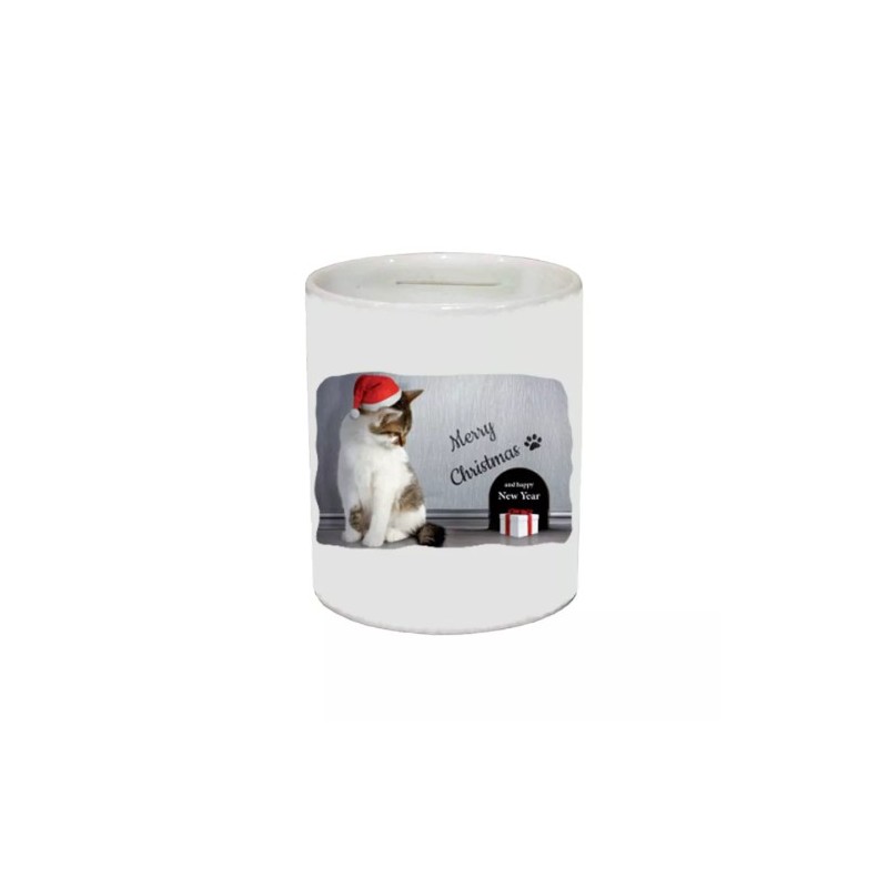 salvadanaio 8 x 10 cm ceramica scritta merry christmas regalo uomo donna