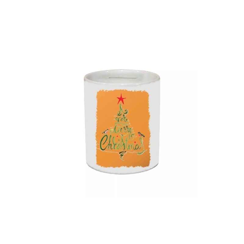 salvadanaio 8 x10 ceramica scritta buon natale merry christmas regalo uomo donna