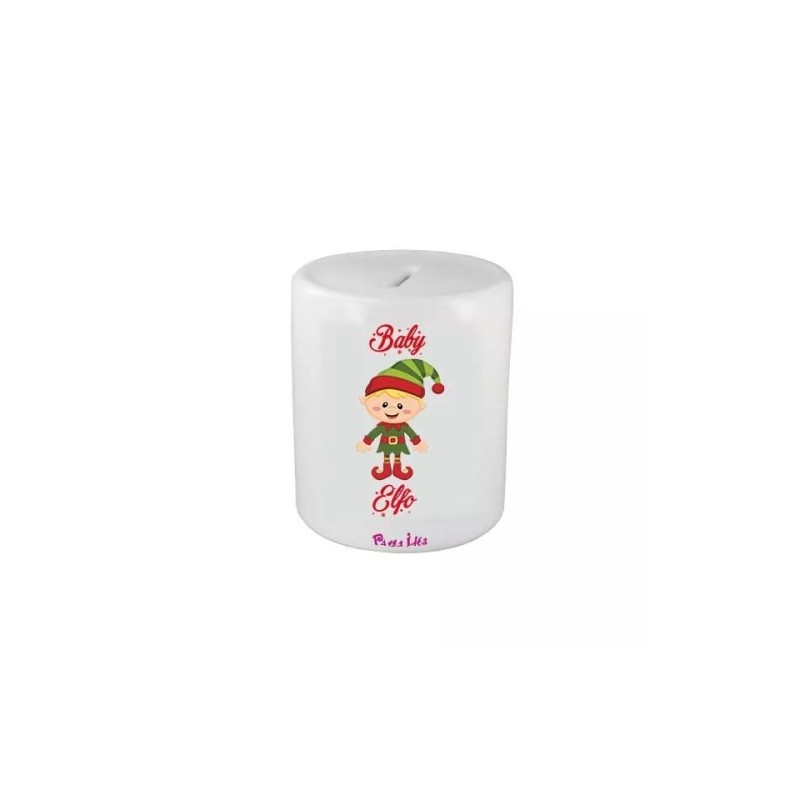 salvadanaio in ceramica scritta baby elfo idea regalo natale