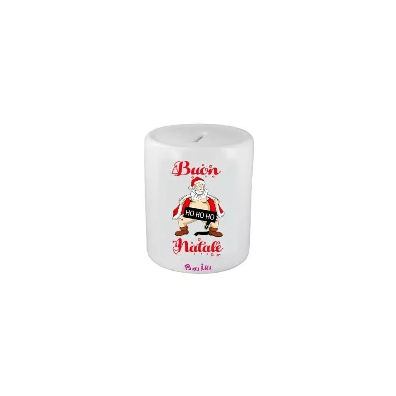 salvadanaio in ceramica scritta buon natale ho ho ho idea regalo babbo natale