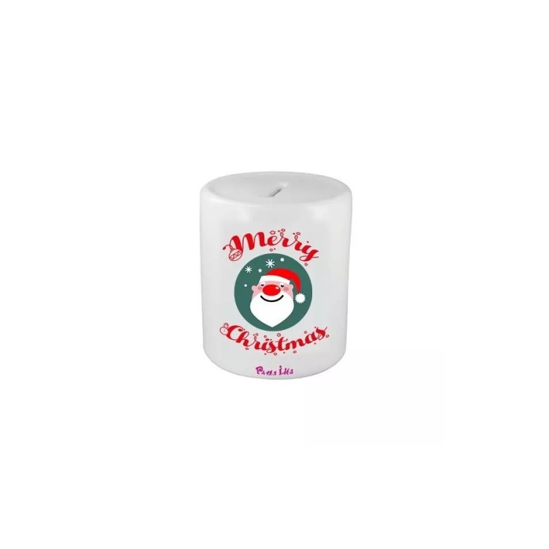 salvadanaio in ceramica scritta merry christmas idea regalo babbo natale