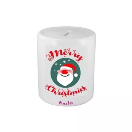 salvadanaio in ceramica scritta merry christmas idea regalo babbo natale