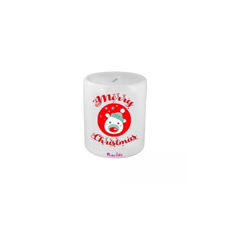 salvadanaio in ceramica scritta merry christmas idea regalo natale