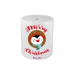 salvadanaio in ceramica scritta merry christmas pinguino idea regalo natale