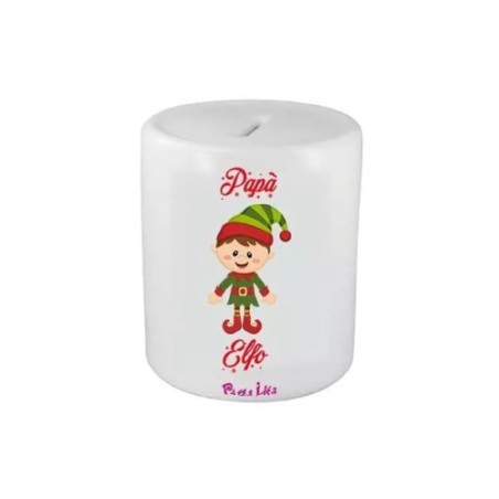 salvadanaio in ceramica scritta papa' elfo idea regalo natale
