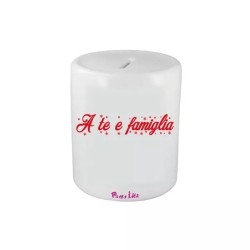 salvadanaio in ceramica scritta rossa a te e famiglia idea regalo natale