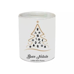 salvadanio 8x10 ceramica scritta buon natale felice anno nuovo regalo uomo donna
