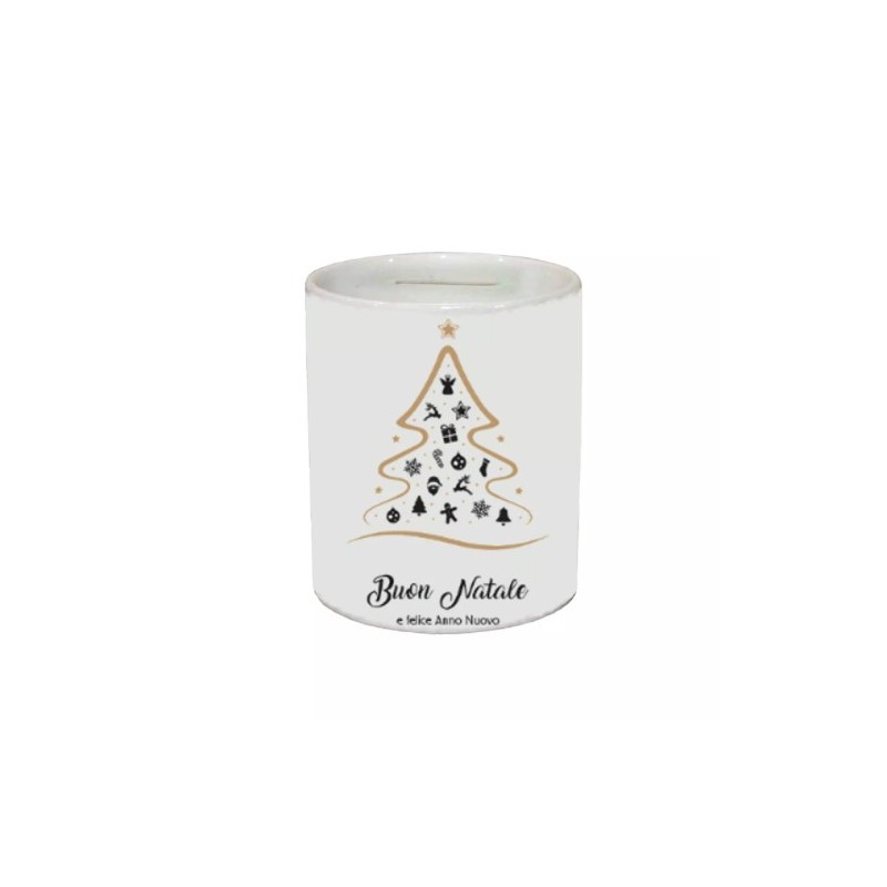 salvadanio 8x10 ceramica scritta buon natale felice anno nuovo regalo uomo donna