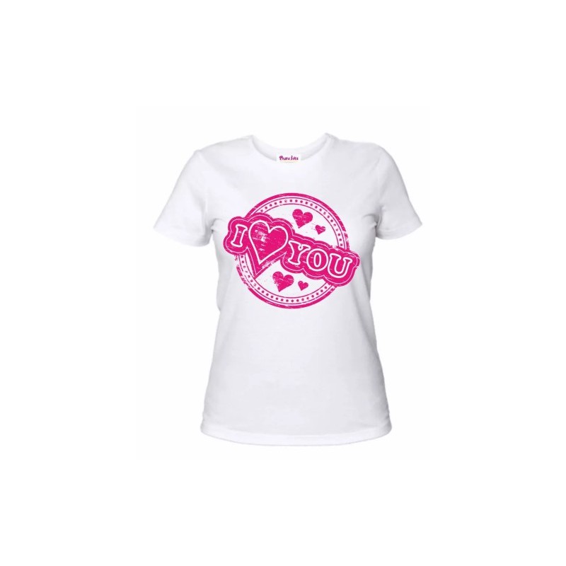 t-shirt bianca donna scritta i love you idea regalo san valentino cuore