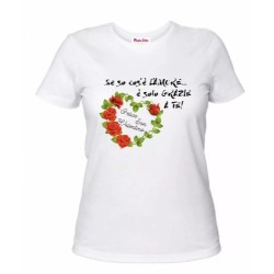 t-shirt donna bianca scritta se so cos'e l'amore e grazie a regalo san valentino