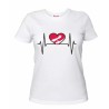 t-shirt donna disegno cuore rosso abbraccio mani battito regalo amore