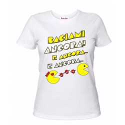 t-shirt donna manica corta scritta baciami ancora idea regalo san valentino