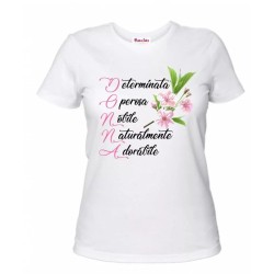 t-shirt donna manica corta scritta donna determinata regalo festa della donna