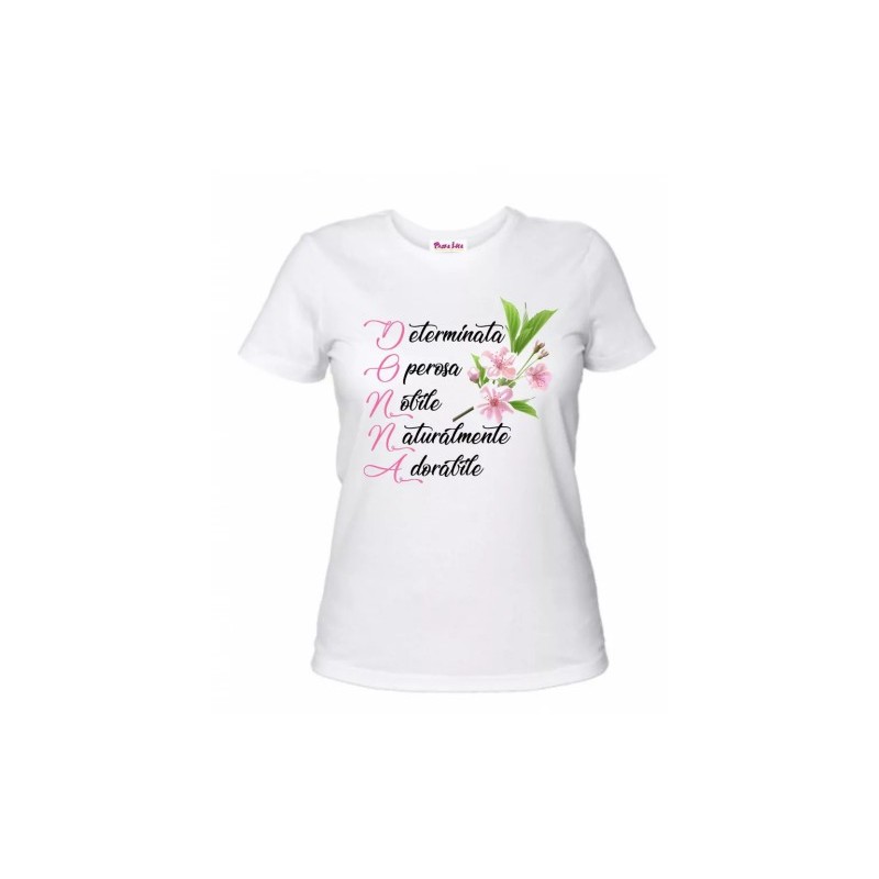 t-shirt donna manica corta scritta donna determinata regalo festa della donna