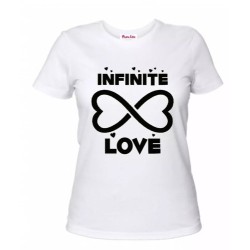 t-shirt donna manica corta scritta infinite love regalo san valentino infinito