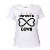 t-shirt donna manica corta scritta infinite love regalo san valentino infinito