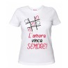 t-shirt donna manica corta scritta l'amore vince sempre regalo san valentino